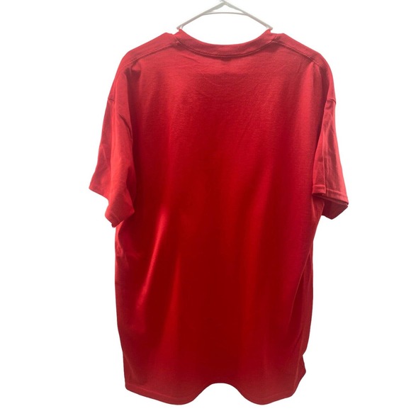 Disc Golf Shirt RETRO Man Spinning Disc Vinyl Custom Logo XL T-Shirt RED - Picture 3 of 6